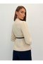 Avelina Belted Blazer with Belt Detail and Contrast Trimming, Paired with Pants—Cream and Navy Suit - 7