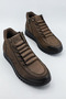 Leather Coffee Nubuck Unisex Men's and Women's Ankle Boots, casual shoes - Side-Zip Closure | 102-18810-m | New Season - 3