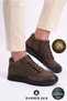 Leather Coffee Nubuck Unisex Men's and Women's Ankle Boots, casual shoes - Side-Zip Closure | 102-18810-m | New Season - 2
