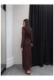 Lace Padded Shoulders Long Dress - 5