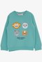 Baby Boy Tracksuit Set with Moving Face, 9 Months-3 Years, Water Green - 3