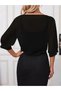 Women's Three Quarter Sleeve Front Tie Short Chiffon Bolero Jacket - 2
