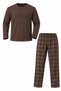Men's Interlock Comfortable Fit Plaid Round Neck Cotton Pajama Set 6860 - 2
