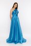Drop Neck One Shoulder Evening Dress - 2