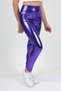 Girls' Metallic High-Shine Sparkly Sports Yoga Running Fitness Exercise Leggings — Purple