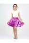 Girls' Elastic-Waist Metallic Shimmering 3-Layer Ruffled Skirt — Fuchsia - 3