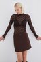 Floral Lace High Neck Transparent Blouse
