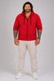 Plus Size Unisex Hooded 3-Stripe Sweatshirt 11701 RED