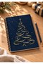 New Year (Gold New Year's Details) Design-Themed A5 Metal-Spiral-Bound, Cup-Free, Cardboard-Covered Notebook—New Year (Gold New Year's Details) Design-Themed A5 Notebook