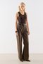 HIGH-WAISTED STRAIGHT-FIT LONG JEANS, BROWN - 3