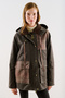 Covered Fabric Hooded Parka Brown - 6