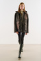 Covered Fabric Hooded Parka Brown