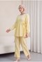 Tunic and Wide-Leg Pants Set with a Tie-Detail - Yellow - 3