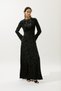 Jacquard Satin Evening Dress Black - 6