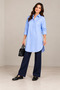 Women's 100% Cotton Oxford Mercerized Tunic Shirt Oversize Long Sleeve Casual Shirt - 4