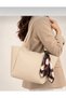 Cream Women's Scarf Zippered Shopper Hand and Shoulder Bag - 2