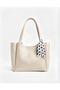 Cream Women's Scarf Zippered Shopper Hand and Shoulder Bag - 3