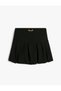 Mini Skirt with Pleated Details and a Buckle Detail