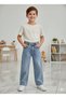 Boys' Cotton Baggy Jeans with Elastic Waistband, Relaxed Fit, Loose-Fitting — Ice Blue