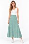 Green Women's A-Line Midi Woven Skirt with Floral Print - Viscose