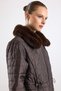 Plus-Size Fur-Trimmed Quilted Jacket with Elastic Waist, BROWN 6903 - 7