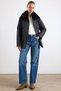 Plus-Size Quilted Jacket with Fur-Trimmed Collar and Elastic Waist, BLACK 6903