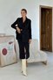 Black Buttoned Jacket and Skirt Set - 2