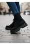 Women's Black Lace-Up Boots - 2
