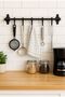 UGAR || 50 cm Black 6-Hook (FULL METAL) Kitchen and Bathroom Towel, Mug, Cup, and Spoon Holder; Matte Black Metal Kitchen Rack; Wall-Mounted Multipurpose Mug and Cup Holder; Hooked Kitchen Organizer - 3