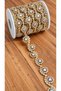 Decorative Ornament Strip, Plastic Stone Strip with a Shiny Crystal Look 1 Meter Gold -Can Be Installed. It Can Be Used in Many Areas Such as Clothing, Accessories, Shoes, Bags, or Home Textiles. - 2