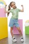 Girl's Shiny Fabric T-Shirt - 7