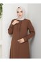 Honeycomb Fabric Ruffled Sena Ferace (Brown) - 7
