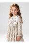 Beige Floral Print Peter Pan Collar Dress - 3