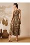 Olive Floral Tiered Midi Dress - 3