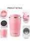 Coffee Mug 380ml - Leakproof Lid Reusable Metal Cup - 4