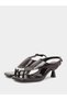 Patent Mid Heel Toe Post Sandals - 2