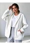 Off-White Longline Textured Zip-Up Hoodie Jacket - 4