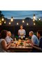 Outdoor String Lights 15M, 15Pcs E12 Sockets Warm White 2700K - 7