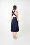 Jersey Fabric Back-Cross Detailed Midi Dress - Dark Blue - 4