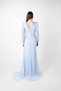 Full Lace Fabric Evening Dress with Underwire Detail - Baby Blue - 5