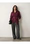 Burgundy Cotton Poplin Wrap Shirt with Belt