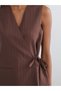 Simple Women's Vest with a Double-Breasted Wrap Neckline in a Linen-Blend Fabric from Freezen Store - 4