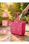 Pink Textured Tote Bag - 5