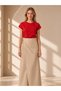 Red Solid Round Neck Regular T-Shirt - 2