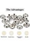 Snap Fastener Kit, Press Studs Snap Fasteners Clothing Snaps Button with 2 Pieces Installation Tools - 5
