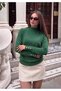 Boat Neck Sweater with Cuff Buttons