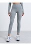 Grey Half Panel Rib Textured Zip Up Jacket and Leggings Set - 5