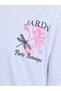 White Floral Graphic Oversized Cotton T-Shirt - 5