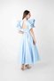 Taffeta Fabric Shoulder Ruffle Midi Dress - Baby Blue - 4