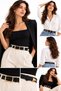 Genuine Leather Women's Belt with Gold Buckle and Metal Tips - 3 cm Belt for Jeans and Cloth Pants - 4
